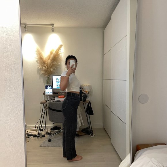 Yes Style Black Denim White Contrast Stitch - Picture 3 of 5